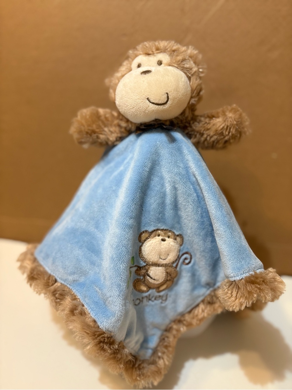 Baby Starters Blue Little Monkey
Lovey Security Blanket Rattle Fringe
17"x 17"